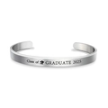 2025 Graduate stainless steel cuff bracelet with Class of 2025 engraving and mortarboard - Class of 2025 Style (Silver Style 2) / Silver