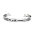 2025 graduation stainless steel open cuff bracelet with cap icon and my story quote - My Story Just Beginning Style (Silver Style 1) / Silver