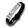 Detail of 2025 graduation bracelet with engraved inspirational quote and buckle - Follow Your Dreams (Style 5)