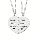 Detail of puzzle heart necklaces for best friends with engraved text on stainless steel - Best Friend Puzzle Style (Style 3)