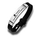 Detailed view of engraved graduation motivational quote on adjustable silicone bracelet - Graduation Is Not The End (Style 4)