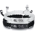 2025 Graduation braided rope bracelets with engraved stainless steel plate for friends - Sisters/Friends Style (Style 3)
