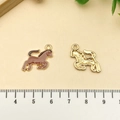 Pendentifs cheval dorés avec émail marron pour la création de bijoux et de colliers - Cheval Marron (21846)