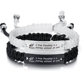 Adjustable woven 2025 graduation bracelet set for friendship with engraved metal plate - True Friendship Style (Style 1)