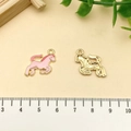 Pendentifs en forme de cheval en émail rose et or pour bijoux DIY - Cheval Rose (21847)
