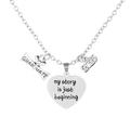 Silver 2025 graduation necklace with heart pendant and My story is just beginning text - My Story Is Just Beginning (Style A)