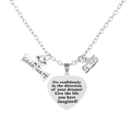 2025 graduation necklace with heart pendant, diploma scroll and year charms - Large Heart Quote (Style C)