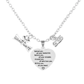 Macro view of silver graduation heart pendant with 2025 charm and engraved quote - Memories Poem (Style G)