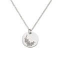 Collana in argento con ciondolo a fiori di nascita tondo per donna dallo stile minimalista - Silver March