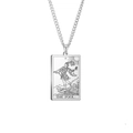 Edelstahl Silber Tarot Anhänger Halskette mit The Fool Kartendesign an einer Kette - Der Narr / Silber - Der Narr