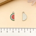Watermelon charm pendant with colorful enamel for DIY bracelet and jewelry making - Fruit Watermelon (21906)