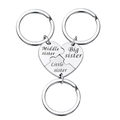 Dettaglio dei portachiavi a puzzle a cuore in argento con incisione per tre sorelle - Set Cuore - Stile Tre Sorelle (BXK156)