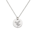 Collana d'argento con fiore di nascita di dicembre e incisione di agrifoglio su pendente - Dicembre D'argento