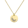 Collana con ciondolo floreale in acciaio inossidabile dorato con incisione fine - Marzo D'oro