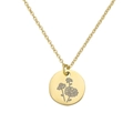 Collana minimalista in acciaio dorato con ciondolo a fiore di nascita e catena a maglie - Aprile D'oro