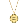 Golden Seal of Solomon stainless steel necklace with hexagram occult rune engraving - Hexagram Rune (Style 2)