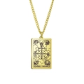 Makro-Detail des goldenen Tarot-Anhängers Rad des Schicksals aus Edelstahl - Gold - Rad des Schicksals