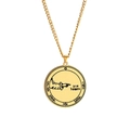 Detailed view of golden Solomon talisman pendant with Hebrew engraving and hexagram - Hand Graphic and Hexagram (Style 21)
