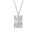 Makroaufnahme des silbernen Tarot-Anhängers Gericht mit Engel-Relief und römischer Zahl XX - Silber - Das Gericht