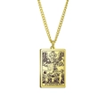 Detail der goldenen Tarot-Halskette mit der Gerichtskarte und römischer Ziffer XX - Gold - Das Gericht