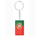 Vue détaillée du porte-clés drapeau du Portugal en acier inoxydable avec résine époxy - Style Portugal