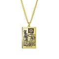 Detailansicht des goldenen Edelstahl-Tarot-Anhängers mit Tod-Motiv und XIII Gravur - Gold - Tod