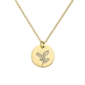 Collana in acciaio inossidabile dorato con ciondolo rotondo fiore della nascita - Dicembre Dorato