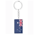 Portachiavi rettangolare in acciaio inox con bandiera australiana e finitura epossidica - Australia
