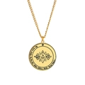 Seal of Solomon Amulet necklace in gold stainless steel with Hebrew star engraving - Star of David Design (Style 5)