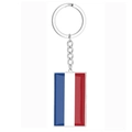 Porte-clés en acier inoxydable avec pendentif rectangulaire drapeau de la France - Style Pays-Bas