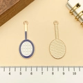 Blauwe tennisracket emaille hanger voor DIY sieraden maken en sportieve sleutelhangers - Badmintonracket (21728) / 38x16mm / Witte Emaille
