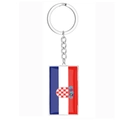 Porte-clés en métal poli avec pendentif drapeau croate et finition en résine - Croatie