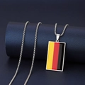 Edelstahlhalskette mit rechteckigem Anhänger im Design der deutschen Nationalflagge - Deutschland-Stil