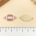 Bruine emaille American football bedel van legering met dubbele lussen voor DIY - Football (21732) / 26x12mm / Bruin Email