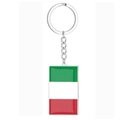Porte-clés en acier inoxydable avec pendentif drapeau national à rayures vert blanc rouge - Style Italie