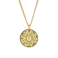 Golden Seal of Solomon Mars pentacle talisman necklace in polished stainless steel - Hebrew Seal of Solomon (Style 14)