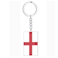 Porte-clés en acier inoxydable poli avec pendentif rectangulaire drapeau anglais - Style Angleterre