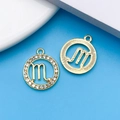 Golden Scorpio constellation pendant with sparkling crystals for DIY jewelry crafting - KC Gold Scorpio