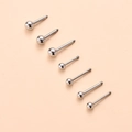 Polierte Labret-Stecker aus Edelstahl in verschiedenen Längen für Ohr und Lippe - Silber-6mm (Feiner Stift 0.8mm)