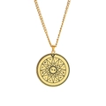 Golden stainless steel Seal of Solomon necklace with detailed mystical star engraving - Star Totem Element (Style 18)