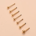 Goldene Edelstahl-Ohrstecker-Ersatzteile mit Gewindekugelenden in verschiedenen Längen - Gold-6mm (Feiner Stift 0.8mm)
