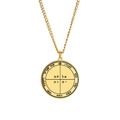 Seal of Solomon talisman necklace in gold finish featuring Star of David and Hebrew text - Star of David and Hebrew (Style 19)