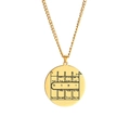 Golden stainless steel Seal of Solomon necklace with detailed occult engraving - Occult Symbol Design (Style 20)