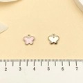 Colgantes de mariposa en esmalte rosa y aleación de plata con regla para referencia - Diseño de Mariposa Rosa (21891)