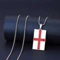 England-Flaggen-Anhänger aus Edelstahl mit silberner Kette für Herren und Damen - England-Stil