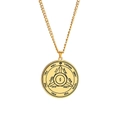 Golden Seal of Solomon Jupiter Mars Mercury talisman pendant necklace in stainless steel - Triangle and Circle Geometric (Style 29)