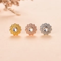 Makroansicht der Kristallblumenstecker in Gold, Roségold und Silberglanz - Gänseblümchen Sonnenblume Stil (3#) / Gold