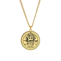 Seal of Solomon Moses talisman gold stainless steel round coin pendant necklace - Moses Portrait and Star of David (Style 33)