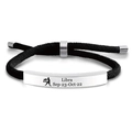 Bracciale nero intrecciato segno Bilancia con ciondolo in metallo argento lucido - Bilancia Argento