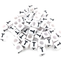 Cuentas de cubo de acrílico blanco de 6mm con letra T negra para joyería DIY - Cuenta de Letra Cuadrada Blanca T
